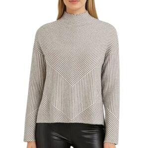 Rachel Zoe Stripe Mock Neck Sweater